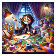 Load image into Gallery viewer, Diamond Painting - Full Round - Workers who stay up late to create (40*40CM)
