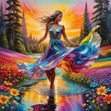 Load image into Gallery viewer, Diamond Painting - Full Round - flower girl (30*30CM)
