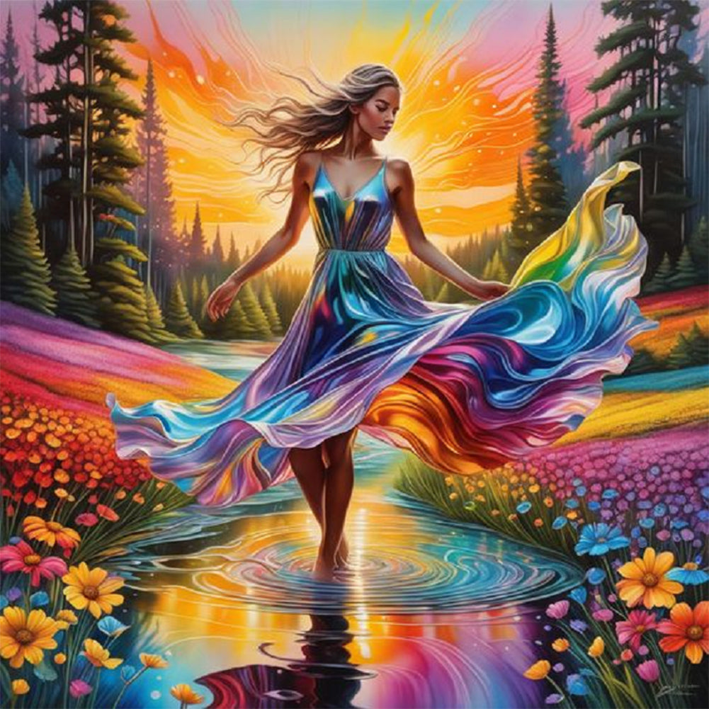 Diamond Painting - Full Round - flower girl (30*30CM)