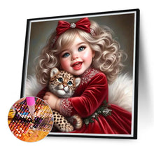 Load image into Gallery viewer, Diamond Painting - Full Round - cute pet girl (40*40CM)
