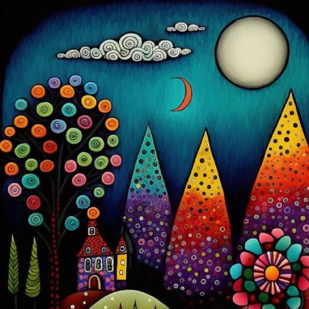 Diamond Painting - Full Round - color night view (40*40CM)