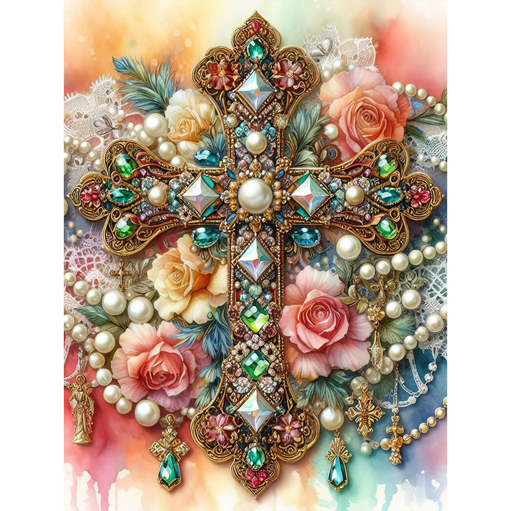 Diamond Painting - Full Round - ornate cross (30*40CM)