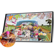 Load image into Gallery viewer, Diamond Painting - Full Square - puppy car (40*30CM)
