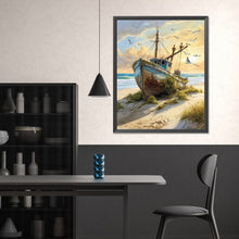 Load image into Gallery viewer, Diamond Painting - Full Square - sailing boat on seaside (40*50CM)
