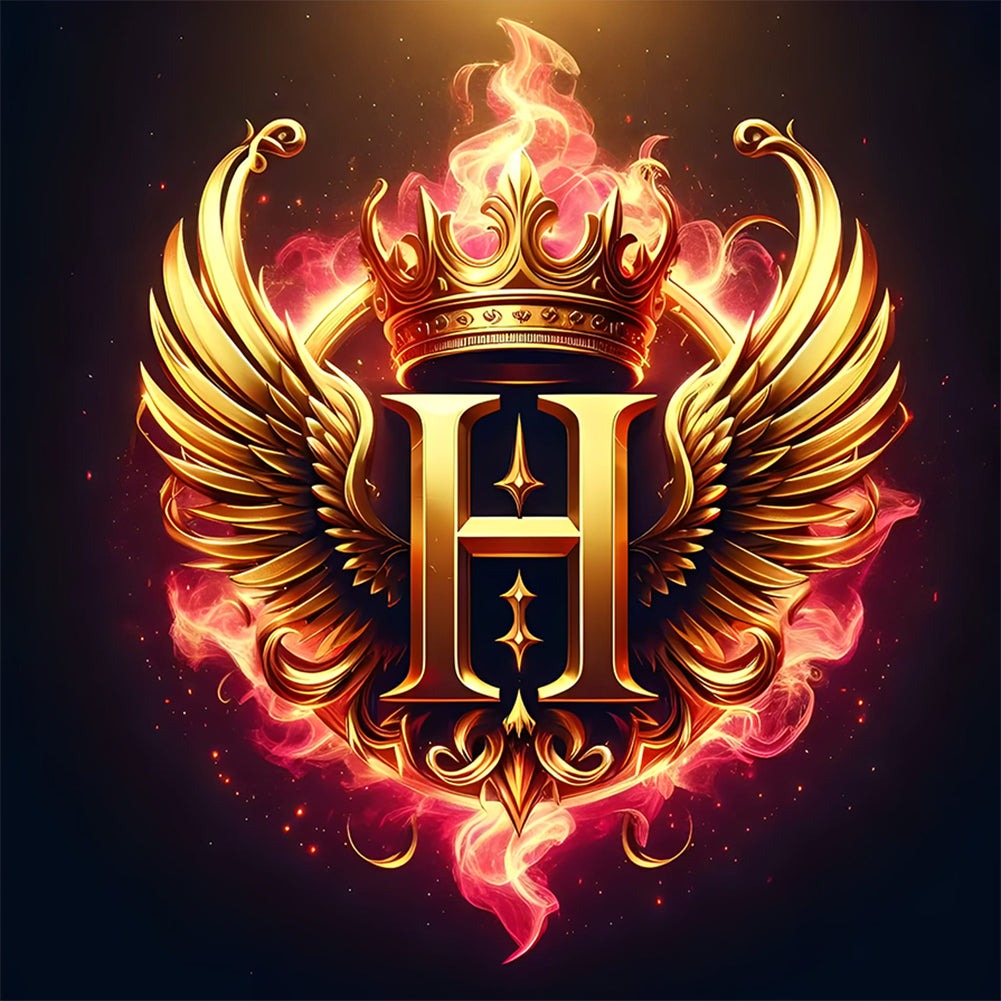 Diamond Painting - Full Round - Wings Letter-H (30*30CM)