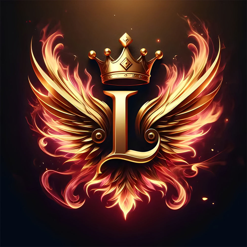 Diamond Painting - Full Round - Wings Letter-L (30*30CM)
