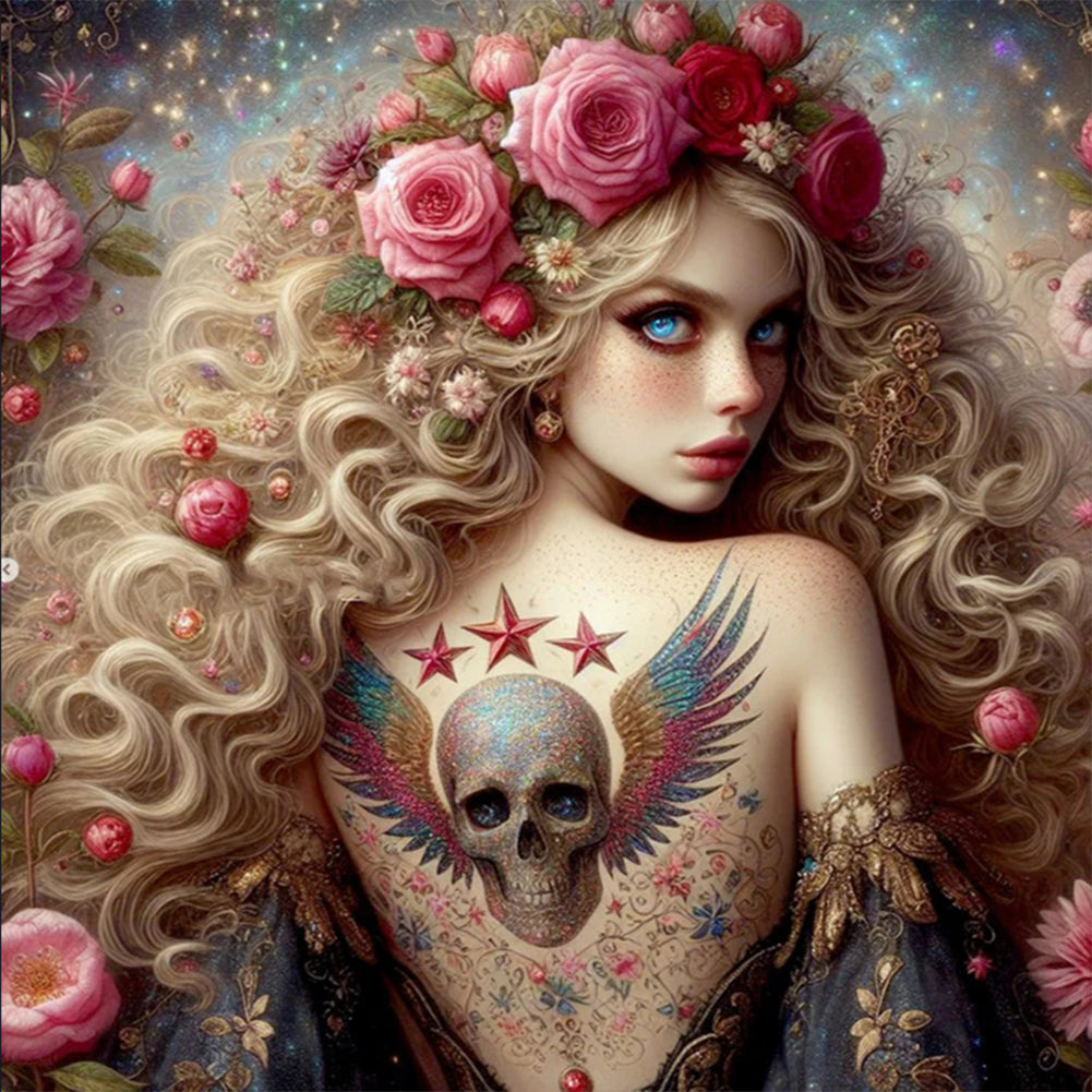 Diamond Painting - Full Round - skeleton beauty (30*30CM)