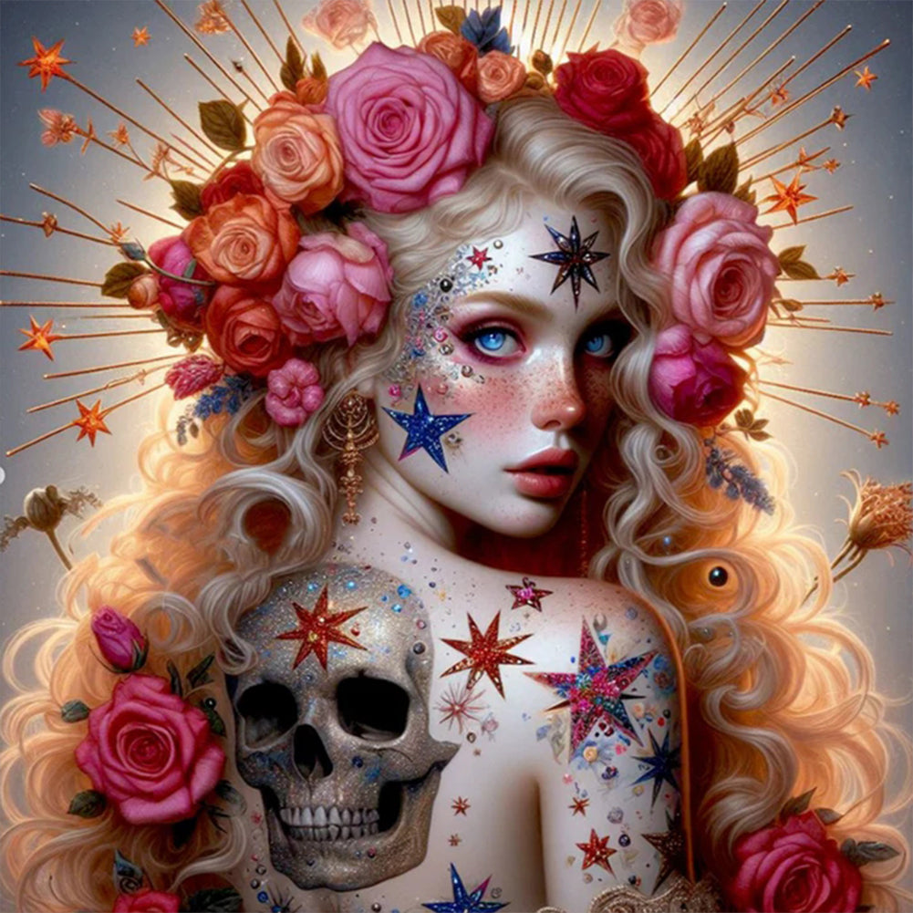 Diamond Painting - Full Round - skeleton beauty (30*30CM)