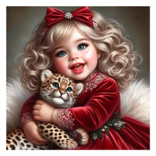 Load image into Gallery viewer, Diamond Painting - Full Round - cute pet girl (30*30CM)

