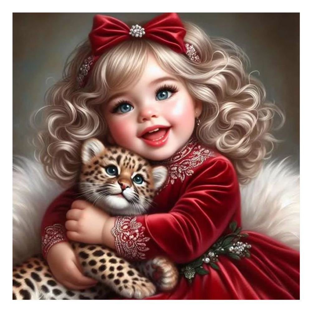 Diamond Painting - Full Round - cute pet girl (30*30CM)