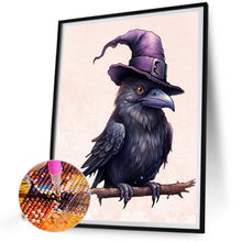 Load image into Gallery viewer, Diamond Painting - Full Round - crow wearing hat (40*50CM)
