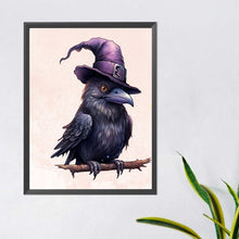 Load image into Gallery viewer, Diamond Painting - Full Round - crow wearing hat (40*50CM)
