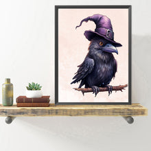 Load image into Gallery viewer, Diamond Painting - Full Round - crow wearing hat (40*50CM)
