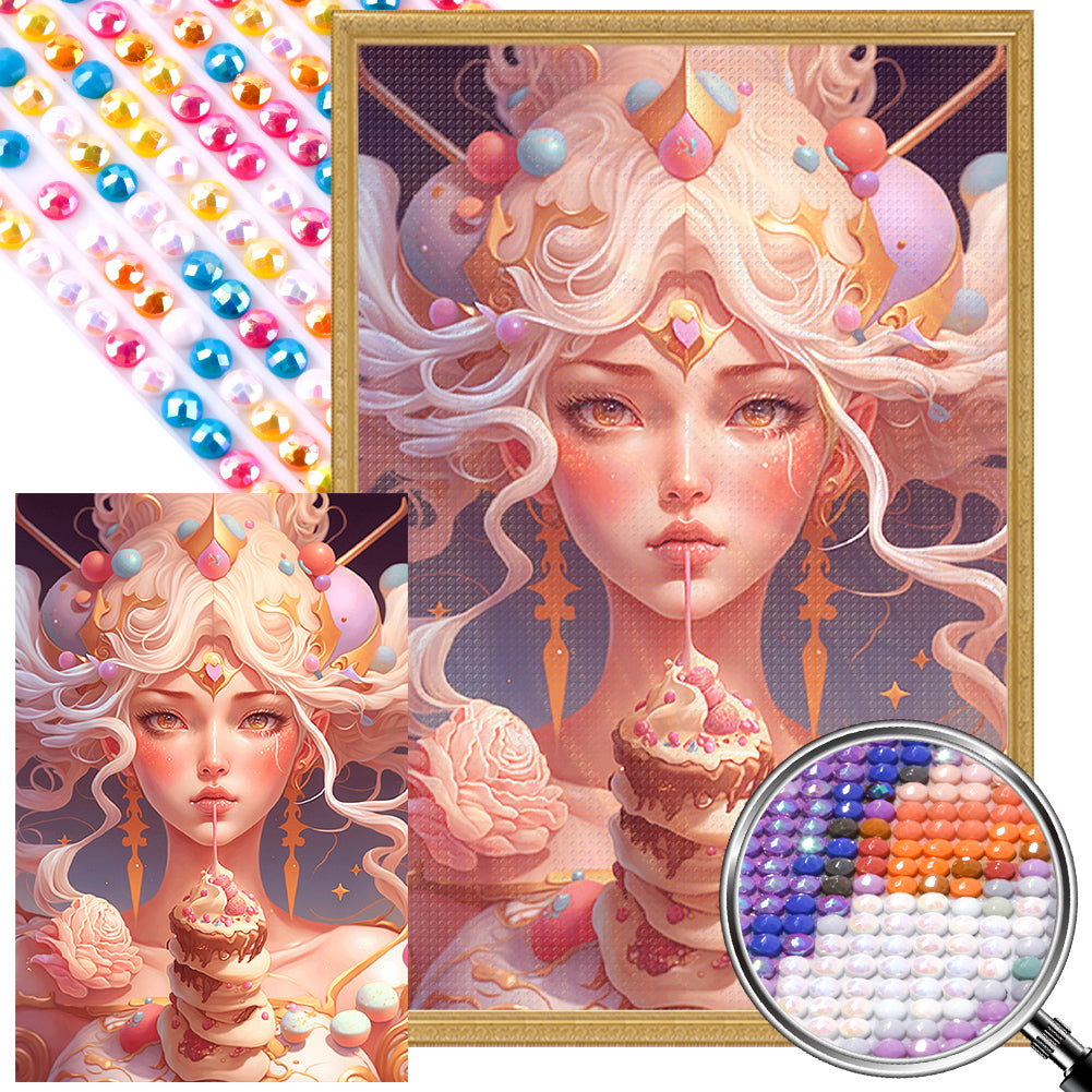 AB Diamond Painting - Full Round - Beautiful candy style girl (40*60CM)