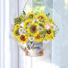 Load image into Gallery viewer, Double Sided Special Shaped 5D DIY Sunflower Bouquet Hanging Diamond Art Kits
