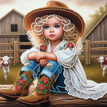 Load image into Gallery viewer, Diamond Painting - Partial Special Shaped - cowgirl (30*30CM)
