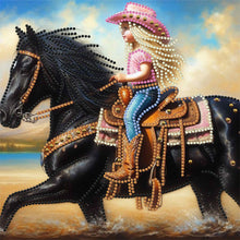Load image into Gallery viewer, Diamond Painting - Partial Special Shaped - cowgirl (30*30CM)
