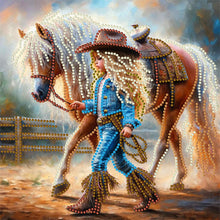 Load image into Gallery viewer, Diamond Painting - Partial Special Shaped - cowgirl (30*30CM)
