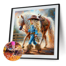 Load image into Gallery viewer, Diamond Painting - Partial Special Shaped - cowgirl (30*30CM)
