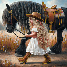 Load image into Gallery viewer, Diamond Painting - Partial Special Shaped - cowgirl (30*30CM)
