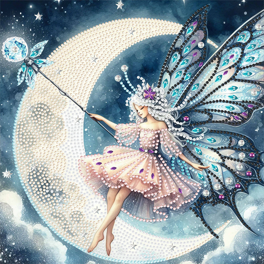 Diamond Painting - Partial Special Shaped - moon fairy (30*30CM)