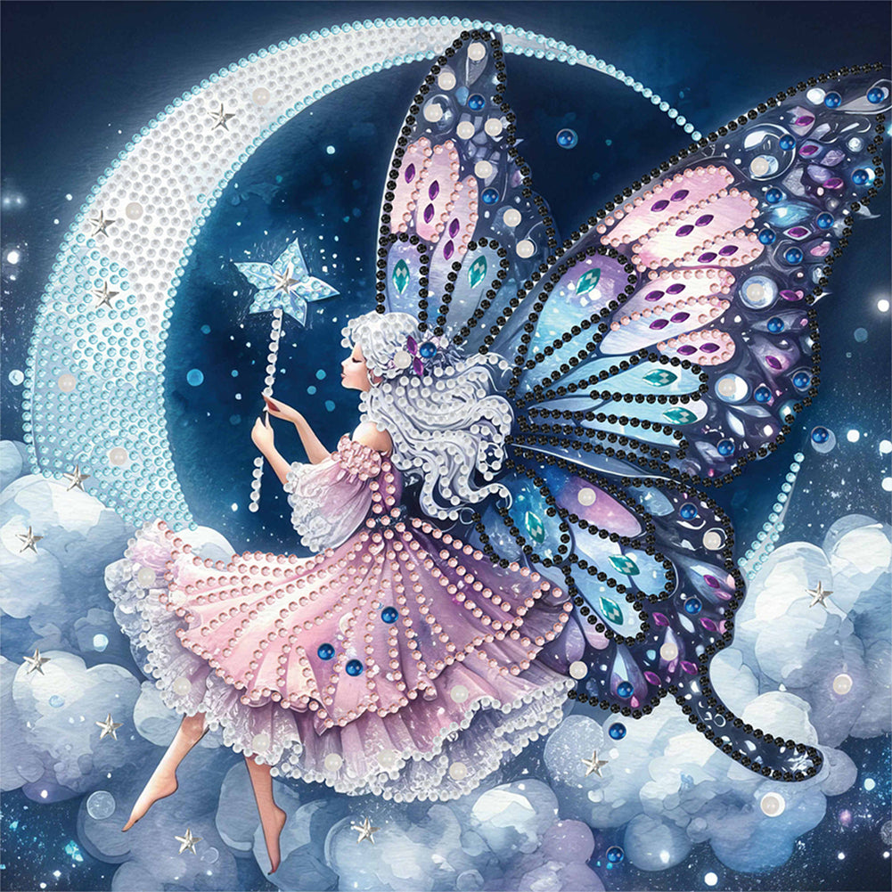 Diamond Painting - Partial Special Shaped - moon fairy (30*30CM)