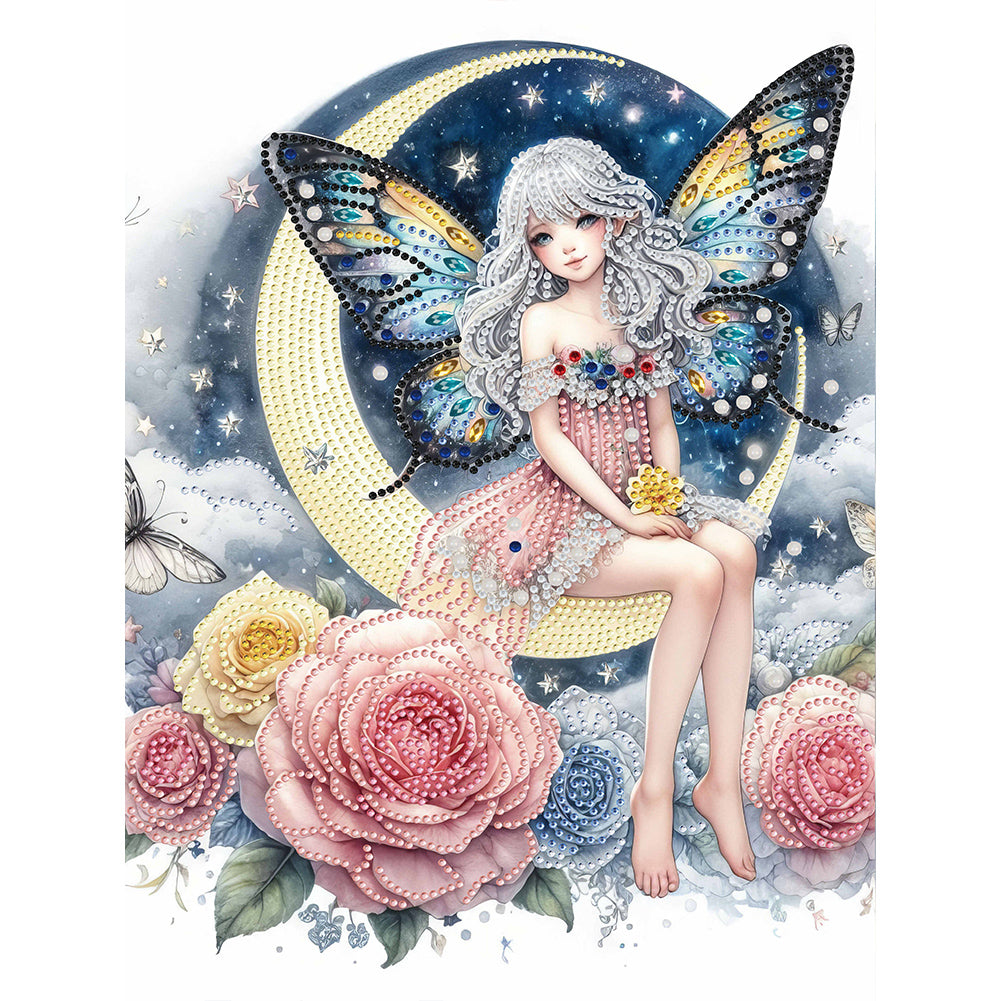 Diamond Painting - Partial Special Shaped - moon fairy (30*40CM)