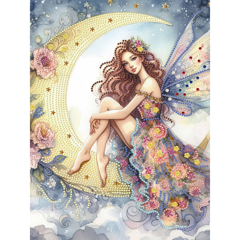 Diamond Painting - Partial Special Shaped - moon fairy (30*40CM)