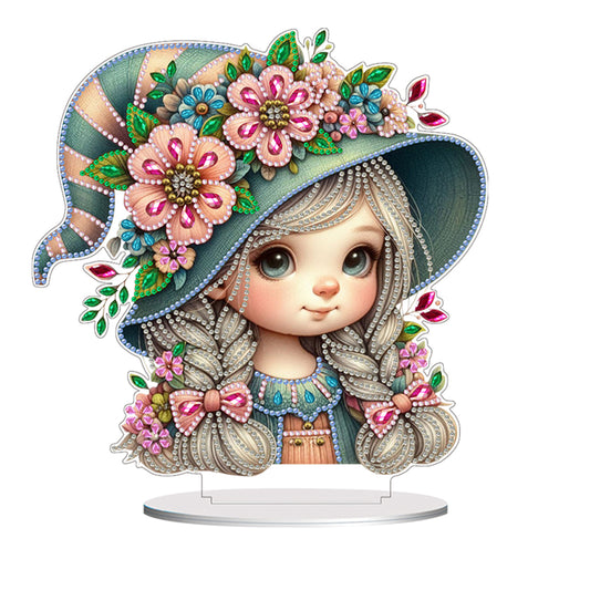 Double Side Special Shaped Cute Girl Desktop Diamond Art Kit Bedroom Table Decor