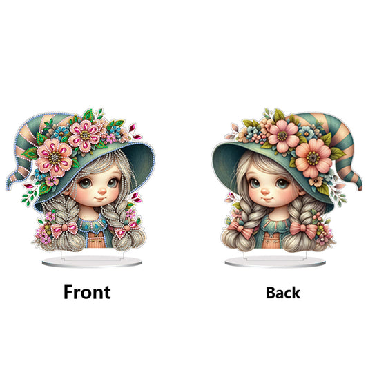 Double Side Special Shaped Cute Girl Desktop Diamond Art Kit Bedroom Table Decor