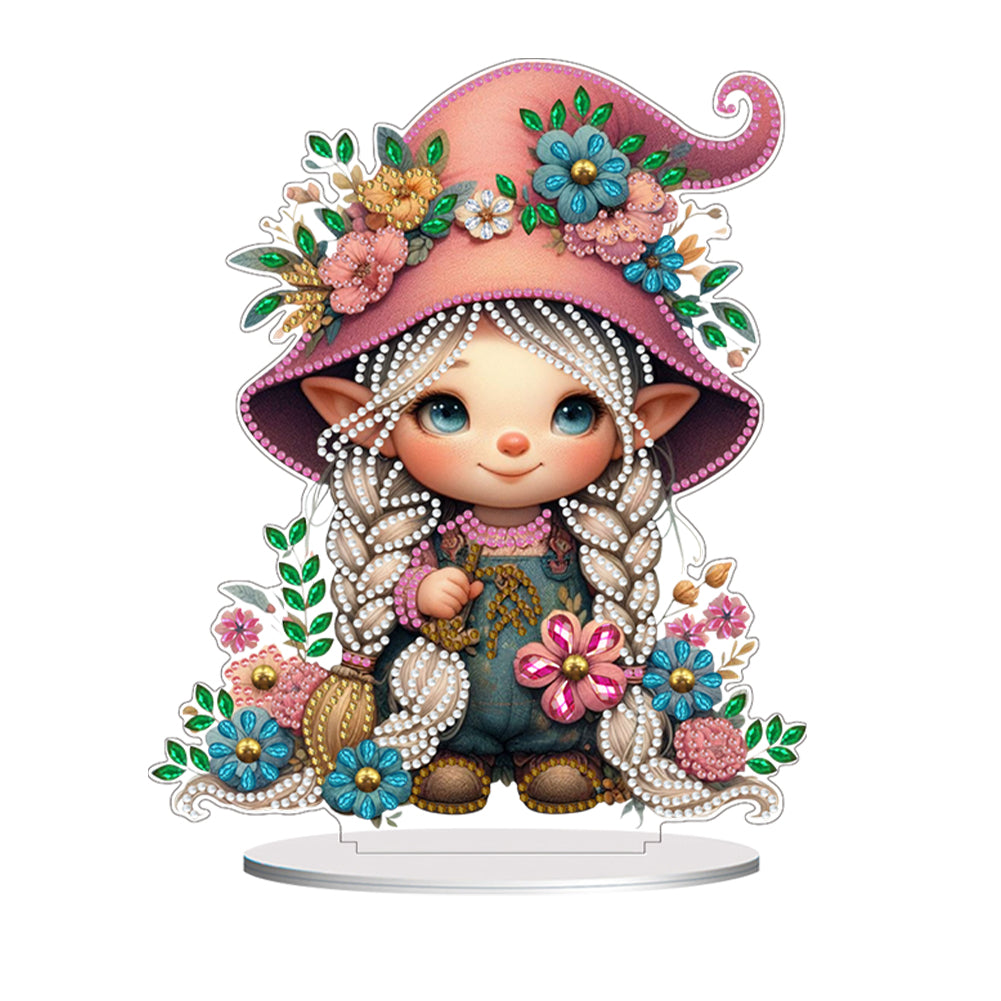 Double Side Special Shaped Cute Girl Desktop Diamond Art Kit Bedroom Table Decor