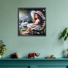Load image into Gallery viewer, Diamond Painting - Full Round - Garden swan girl (30*30CM)
