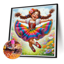 Load image into Gallery viewer, Diamond Painting - Full Round - Garden jumping girl (30*30CM)
