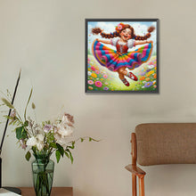 Load image into Gallery viewer, Diamond Painting - Full Round - Garden jumping girl (30*30CM)

