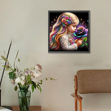 Load image into Gallery viewer, Diamond Painting - Full Round - Colorful roses and girl (30*30CM)
