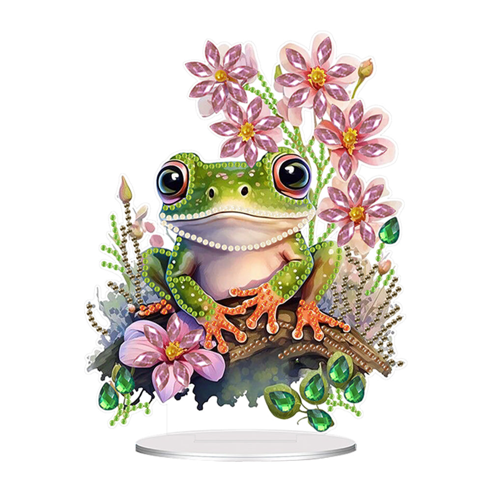 Acrylic Special Shaped Flower Frog 5D DIY Diamond Art Tabletop Decorations Kit