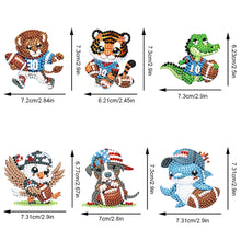 Load image into Gallery viewer, 6Pcs Full Drill Keyring Animal Double Sided Rhinestone Painting Keychain Pendant
