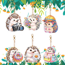 Load image into Gallery viewer, 6Pcs Full Drill Keyring Animal Double Sided Rhinestone Painting Keychain Pendant
