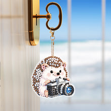 Load image into Gallery viewer, 6Pcs Full Drill Keyring Animal Double Sided Rhinestone Painting Keychain Pendant
