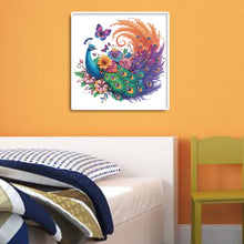 Load image into Gallery viewer, Diamond Painting - Partial Special Shaped - Peacock and flower butterfly (30*30CM)
