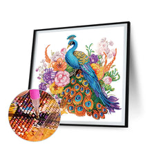 Load image into Gallery viewer, Diamond Painting - Partial Special Shaped - peonies and peacocks (30*30CM)
