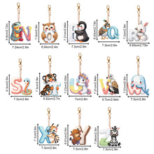 Load image into Gallery viewer, 13Pcs Double Sided Special Shaped Letter Animal Full Drill Keyring for Beginners
