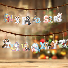Load image into Gallery viewer, 13Pcs Double Sided Special Shaped Letter Animal Full Drill Keyring for Beginners
