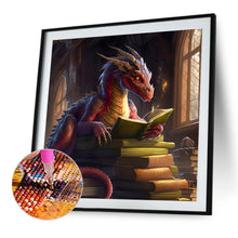 Load image into Gallery viewer, Diamond Painting - Full Round - Ancient dragon reading a book (40*40CM)
