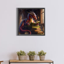 Load image into Gallery viewer, Diamond Painting - Full Round - Ancient dragon reading a book (40*40CM)
