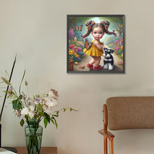 Load image into Gallery viewer, Diamond Painting - Full Round - Garden girl with puppy (30*30CM)
