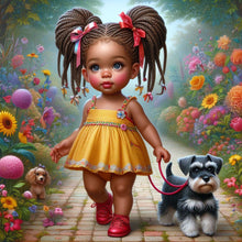Load image into Gallery viewer, Diamond Painting - Full Round - Garden girl with puppy (30*30CM)
