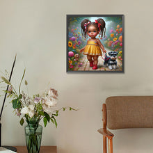 Load image into Gallery viewer, Diamond Painting - Full Round - Garden girl with puppy (30*30CM)
