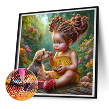 Load image into Gallery viewer, Diamond Painting - Full Round - Garden girl with puppy (30*30CM)
