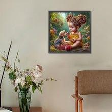 Load image into Gallery viewer, Diamond Painting - Full Round - Garden girl with puppy (30*30CM)
